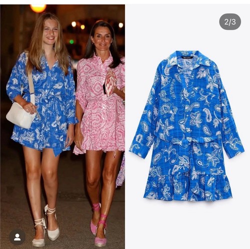 Zara abito camicia - abito, blu