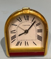 Cartier Travel Alarm Clock Gold Finish Quartz