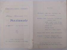 CHIANCIANO TERME (SIENA) ALBERGO RISTORANTE NAZIONALE - RARO MENU ILLUSTRATO