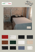 Testata letto alla francese in ferro battuto Cuore con giroletto