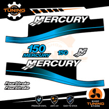 Kit Adesivi Motore Marino Fuoribordo Mercury 150 cv - Four Stroke AZZURRO