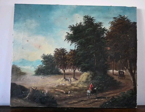 Antico dipinto olio - , xviii