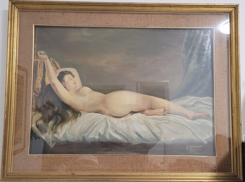Dipinto nudo donna - , distesa