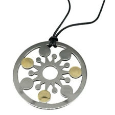 Collana Donna laccio e ciondolo Sole in acciaio e Oro firmata Zoppini regolabile