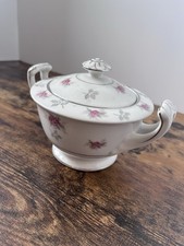 Zuccheriera Noritake Rosetta Giappone floreale rosa e platino