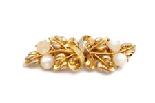 Spilla Duetto Coro Vintage Spilla Tono Oro Bianco Bagliore di Luna