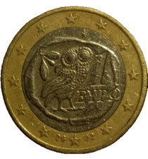 1 Euro GRECIA 2002 Civetta di Minerva RARA