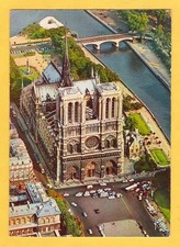cartolina  Parigi Notre Dame veduta aerea   viaggiata anni 60
