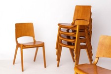 Set 6 sedie impilabili Wilkhahn - legno di faggio - Germania anni 70 - sedili vintage