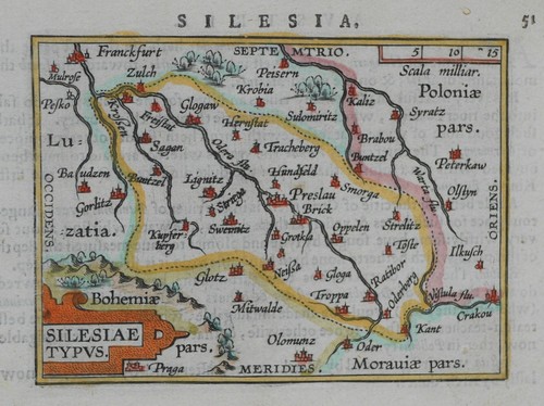 Silesia mappa originale antica - mappa,