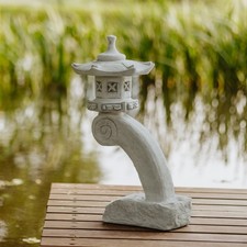 Rankei jap. Lanterna in pietra scultura in pietra 62 cm 16 kg grigio cemento bianco antigelo