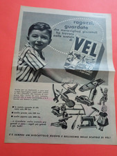 PUBBLICITA' 1961 DETERSIVO BUCATO VEL SCATOLA GIOCATTOLI VESPA ROBOT PUPAZZI