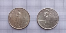 Romania 2 Monete Argento 1 Leu 1910, 1. Leu 1914.