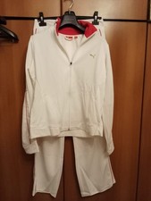 Tuta Donna Puma Bianco Dettagli Rosso Taglia 42 Felpa 44 Pantalone