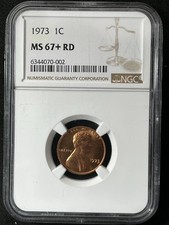 1973 1C RD Lincoln Memorial un centesimo NGC MS67+RD 6344070-002