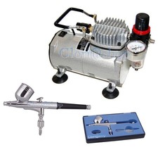 KIT MINI COMPRESSORE AEROGRAFO DECORAZIONE UNGHIE NAIL ART AEROPENNA TRATTO FINE