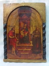 Pala D'altare Madonna bambino in trono fra i Santi Girolamo Agostino capezzale 