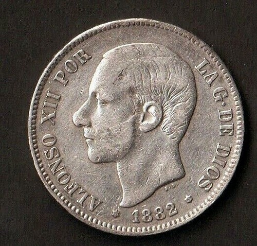 Espagne pesetas 1882 erreur - espagne, 5