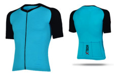 XTECH Maglia PODIUM Blu-Nera Manica Corta Estiva Ciclismo Running Moto TG S-M