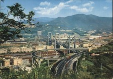 Italy Genoa Polcevera Viaduct Cityscape F.Lli Pagano Original Vintage Postcard