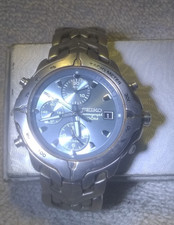 Orologio Seiko Quarzo Uomo 7T32-6N50 Cronografo Tachimetro Quadrante Blu Data Nuovo Bat