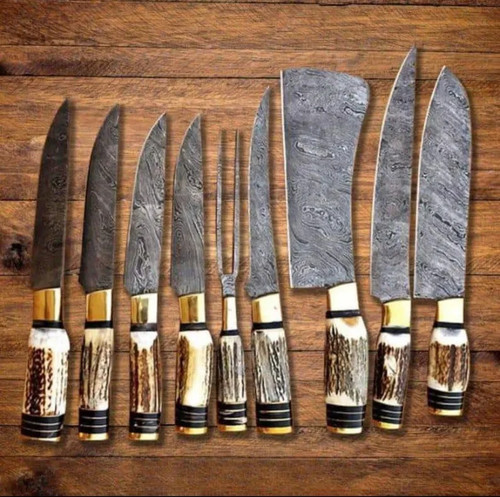 Set coltelli corno cervo - set,