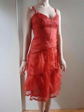 Abito sottoveste 100% Seta Rosso Taglia 38