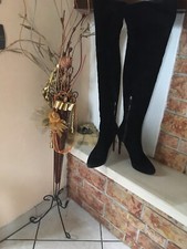 Stivali Scamosciati Sopra Il Ginocchio Tacco Alto Cesare Paciotti Num 38.5