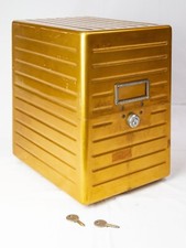 Schedario in metallo colore oro Resisto  6-801-4-2 Made in Italy, Vintage