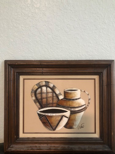 Ceramica olio tela vintage - su,