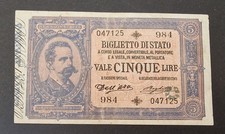 CINQUE 5 LIRE MATRICE LATERALE