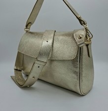 Borsa Donna Doppia Tracolla In Vera Pelle Made In Italy