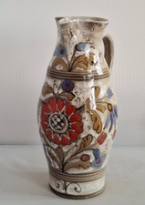Elio Schiavon grande vaso brocca ceramica policroma vintage Nove Padova