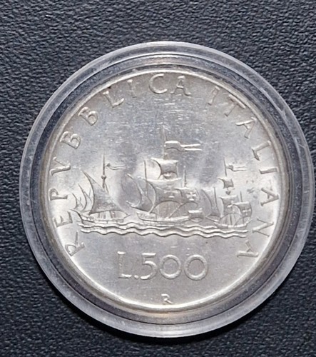 Moneta 500 lire caravelle - lire, 1966