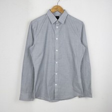 Camicia H&M Taglia S Uomo Logo Comodo Cotone Pratico Tinta Unita Bianco Man