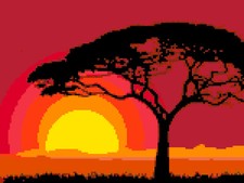 SCHEMA SCHEMI PUNTO CROCE TRAMONTO AFRICA PAESAGGI DMC