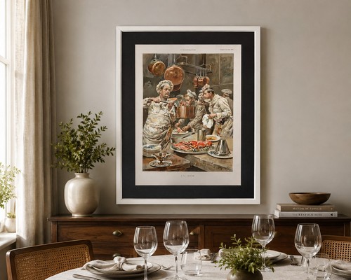 1893 french chef kitchen - chef,