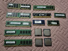 Lotto vintage di memorie Ram per PC e Notebook e Processori Intel da testare.