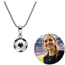 Calcio Collana Acciaio Argento