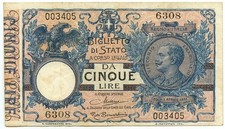 5 LIRE BIGLIETTO DI STATO
