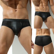 Boxer uomo panty slip effetto pelle sexy intimo lingerie erotica nuovo
