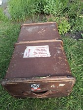 Baule vaporiera a fascia viaggio portaoggetti tavolino fodera treno vintage anni 20 30