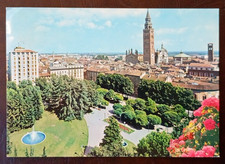 Cartolina Cremona Panorama Giardini Pubblici e Torrazzo Viaggiata nel 1966