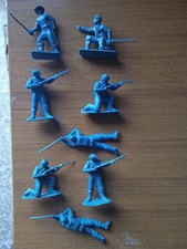 Lotto di otto soldatini Sudisti in Plastica Atlantic altezza 6,5 cm