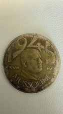 Benito Mussolini - rara moneta di fantasia 20 lire del 1945 fdc