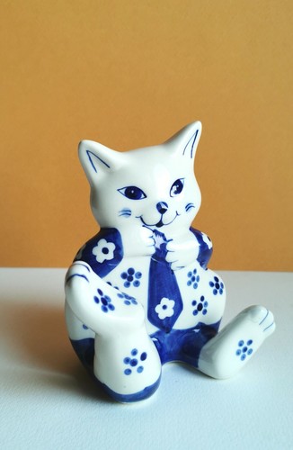Gatto ceramica art - w'art, bianca