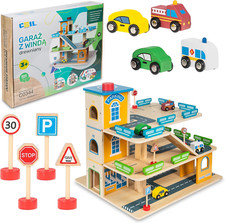 Garage Di Parcheggio Macchine in Legno - Giochi per Bambini - Ascensore - Con Ac