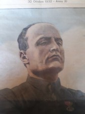 WW2 Militaria Mussolini 1932 Ritratto Originale Di Achille Beltrame Fascismo