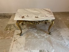 tavolino salotto antico In Legno Con Base In Marmo 