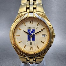 Orologio Seiko Uomo 36mm Quadrante Crema Tono Oro Data Tondo 7N42-6C10 FBT Batteria Nuova